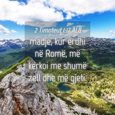 Picture 04 - 2 Timoteut 1:17 ALB - madje, kur erdhi në Romë, më kërkoi me shumë - Bible Verse Picture