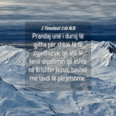 Picture 04 - 2 Timoteut 2:10 ALB - Prandaj unë i duroj të gjitha për shkak të - Bible Verse Picture