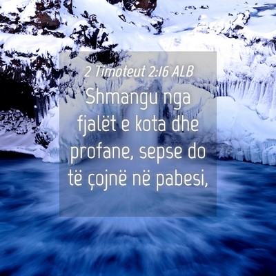 Picture 04 - 2 Timoteut 2:16 ALB - Shmangu nga fjalët e kota dhe profane, sepse do - Bible Verse Picture
