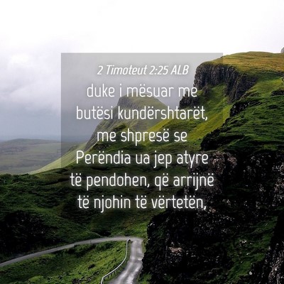 Picture 04 - 2 Timoteut 2:25 ALB - duke i mësuar me butësi kundërshtarët, me - Bible Verse Picture