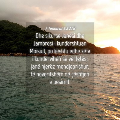 Picture 04 - 2 Timoteut 3:8 ALB - Dhe sikurse Janesi dhe Jambresi i kundërshtuan - Bible Verse Picture