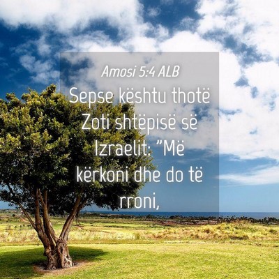 Picture 04 - Amosi 5:4 ALB - Sepse kështu thotë Zoti shtëpisë së - Bible Verse Picture