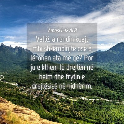 Picture 04 - Amosi 6:12 ALB - Vallë, a rendin kuajt mbi shkëmbinjtë ose a - Bible Verse Picture