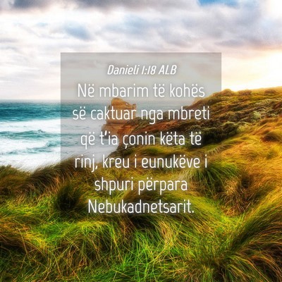Picture 04 - Danieli 1:18 ALB - Në mbarim të kohës së caktuar nga mbreti që - Bible Verse Picture