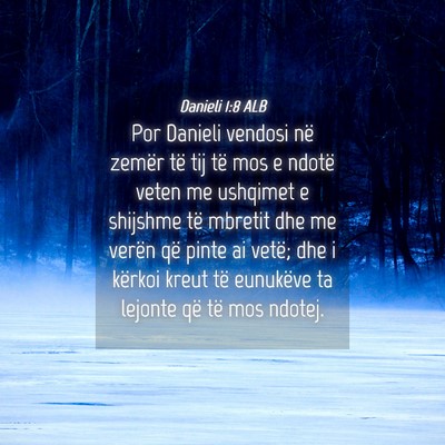 Picture 04 - Danieli 1:8 ALB - Por Danieli vendosi në zemër të tij të mos e - Bible Verse Picture