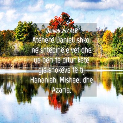 Picture 04 - Danieli 2:17 ALB - Atëherë Danieli shkoi në shtëpinë e vet dhe - Bible Verse Picture