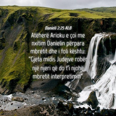 Picture 04 - Danieli 2:25 ALB - Atëherë Arioku e çoi me nxitim Danielin - Bible Verse Picture
