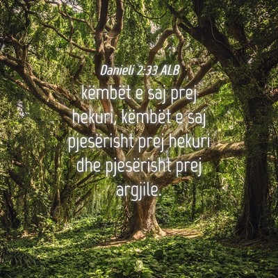 Picture 04 - Danieli 2:33 ALB - këmbët e saj prej hekuri, këmbët e saj - Bible Verse Picture