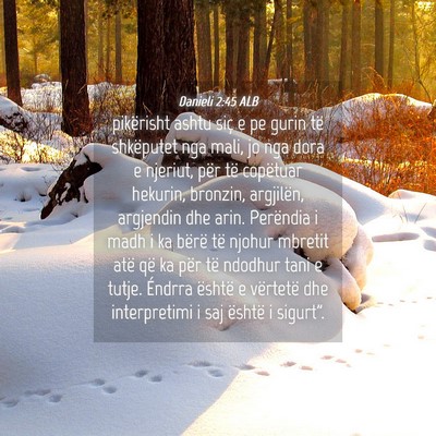 Picture 04 - Danieli 2:45 ALB - pikërisht ashtu siç e pe gurin të shkëputet - Bible Verse Picture