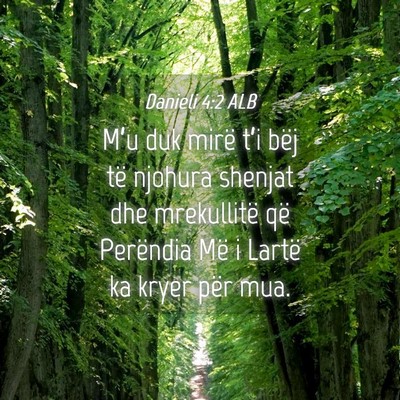 Picture 04 - Danieli 4:2 ALB - M’u duk mirë t’i bëj të njohura shenjat - Bible Verse Picture