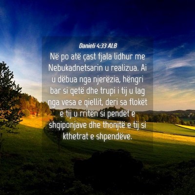 Picture 04 - Danieli 4:33 ALB - Në po atë çast fjala lidhur me Nebukadnetsarin - Bible Verse Picture
