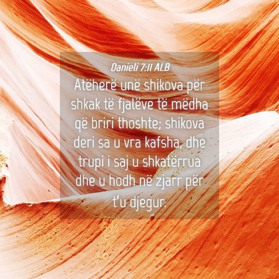 Picture 04 - Danieli 7:11 ALB - Atëherë unë shikova për shkak të fjalëve - Bible Verse Picture