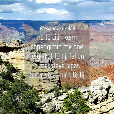 Picture 04 - Efesianëve 1:7 ALB - në të cilin kemi shpengimin me anë të gjakut - Bible Verse Picture