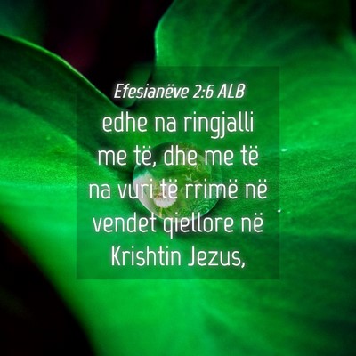 Picture 04 - Efesianëve 2:6 ALB - edhe na ringjalli me të, dhe me të na vuri të - Bible Verse Picture