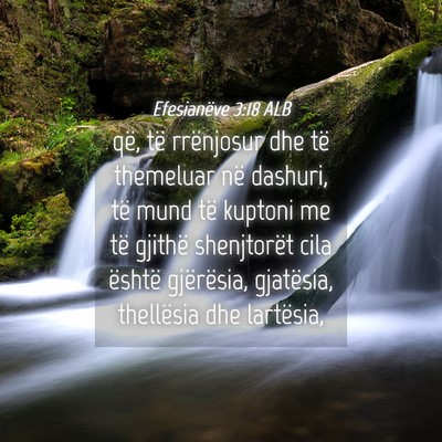 Picture 04 - Efesianëve 3:18 ALB - që, të rrënjosur dhe të themeluar në - Bible Verse Picture