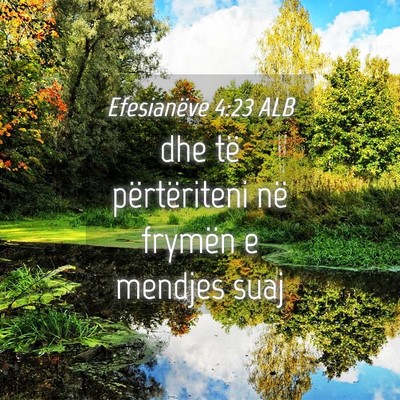 Picture 04 - Efesianëve 4:23 ALB - dhe të përtëriteni në frymën e mendjes - Bible Verse Picture