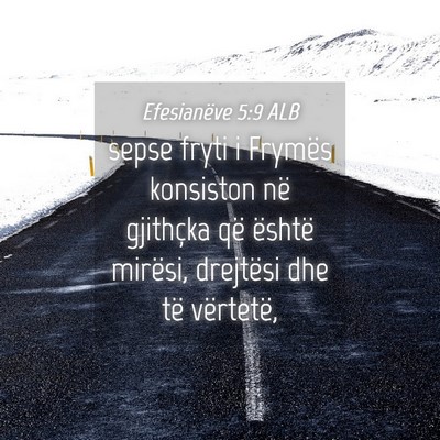 Picture 04 - Efesianëve 5:9 ALB - sepse fryti i Frymës konsiston në gjithçka që - Bible Verse Picture