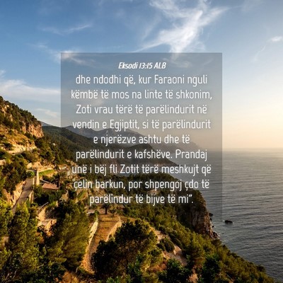 Picture 04 - Eksodi 13:15 ALB - dhe ndodhi që, kur Faraoni nguli këmbë të mos - Bible Verse Picture