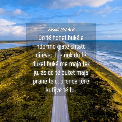 Picture 04 - Eksodi 13:7 ALB - Do të hahet bukë e ndorme gjatë shtatë - Bible Verse Picture