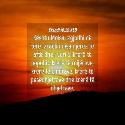 Picture 04 - Eksodi 18:25 ALB - Kështu Moisiu zgjodhi në tërë Izraelin disa - Bible Verse Picture