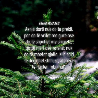 Picture 04 - Eksodi 19:13 ALB - Asnjë dorë nuk do ta prekë, por do të vritet - Bible Verse Picture