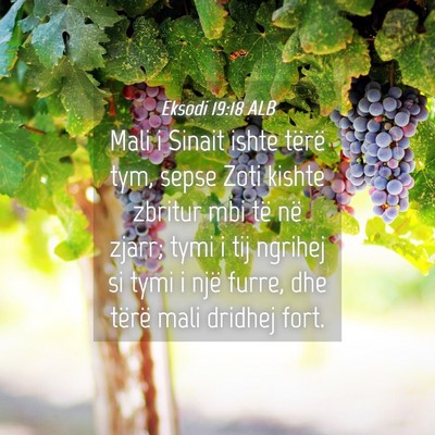 Picture 04 - Eksodi 19:18 ALB - Mali i Sinait ishte tërë tym, sepse Zoti kishte - Bible Verse Picture