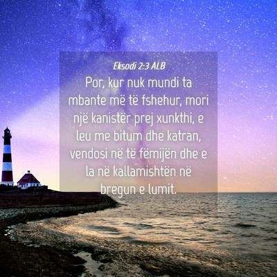 Picture 04 - Eksodi 2:3 ALB - Por, kur nuk mundi ta mbante më të fshehur, - Bible Verse Picture