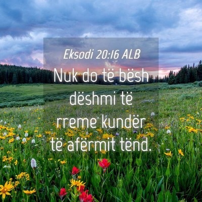 Picture 04 - Eksodi 20:16 ALB - Nuk do të bësh dëshmi të rreme kundër të - Bible Verse Picture