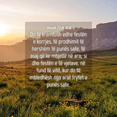Picture 04 - Eksodi 23:16 ALB - Do të kremtosh edhe festën e korrjes, të - Bible Verse Picture