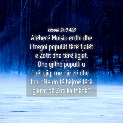 Picture 04 - Eksodi 24:3 ALB - Atëherë Moisiu erdhi dhe i tregoi popullit - Bible Verse Picture