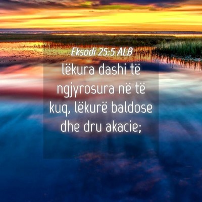Picture 04 - Eksodi 25:5 ALB - lëkura dashi të ngjyrosura në të kuq, - Bible Verse Picture
