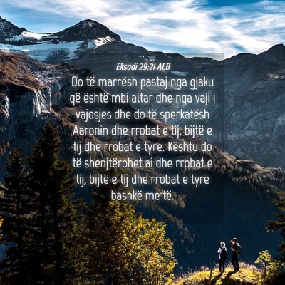Picture 04 - Eksodi 29:21 ALB - Do të marrësh pastaj nga gjaku që është mbi - Bible Verse Picture