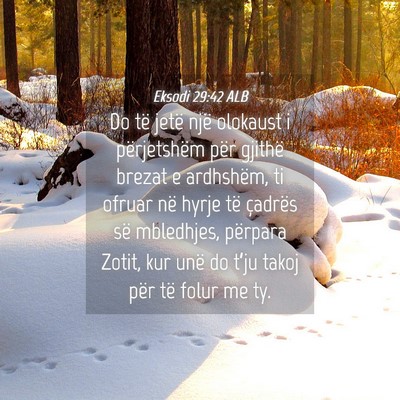 Picture 04 - Eksodi 29:42 ALB - Do të jetë një olokaust i përjetshëm për - Bible Verse Picture