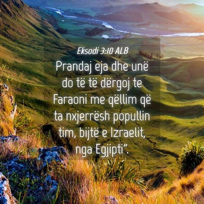 Picture 04 - Eksodi 3:10 ALB - Prandaj eja dhe unë do të të dërgoj te - Bible Verse Picture