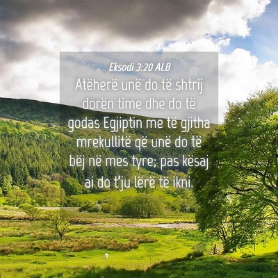 Picture 04 - Eksodi 3:20 ALB - Atëherë unë do të shtrij dorën time dhe do - Bible Verse Picture