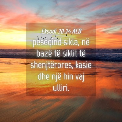 Picture 04 - Eksodi 30:24 ALB - pesëqind sikla, në bazë të siklit të - Bible Verse Picture