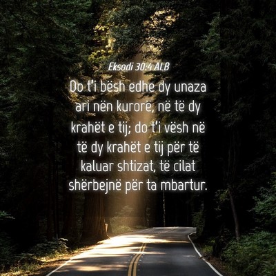 Picture 04 - Eksodi 30:4 ALB - Do t’i bësh edhe dy unaza ari nën kurorë, - Bible Verse Picture