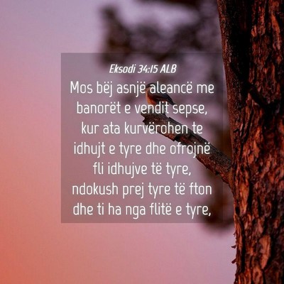 Picture 04 - Eksodi 34:15 ALB - Mos bëj asnjë aleancë me banorët e vendit - Bible Verse Picture