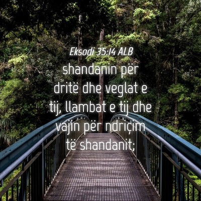 Picture 04 - Eksodi 35:14 ALB - shandanin për dritë dhe veglat e tij, llambat e - Bible Verse Picture