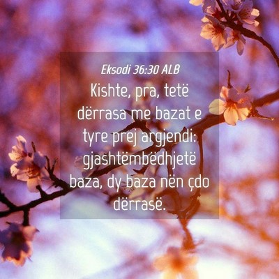 Picture 04 - Eksodi 36:30 ALB - Kishte, pra, tetë dërrasa me bazat e tyre prej - Bible Verse Picture