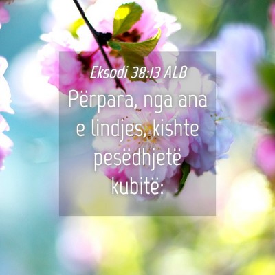 Picture 04 - Eksodi 38:13 ALB - Përpara, nga ana e lindjes, kishte pesëdhjetë - Bible Verse Picture