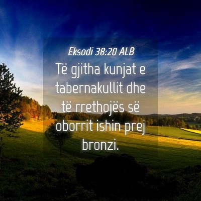 Picture 04 - Eksodi 38:20 ALB - Të gjitha kunjat e tabernakullit dhe të - Bible Verse Picture