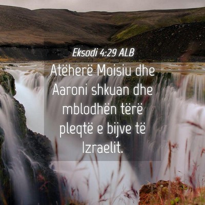 Picture 04 - Eksodi 4:29 ALB - Atëherë Moisiu dhe Aaroni shkuan dhe mblodhën - Bible Verse Picture