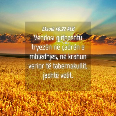 Picture 04 - Eksodi 40:22 ALB - Vendosi gjithashtu tryezën në çadrën e - Bible Verse Picture