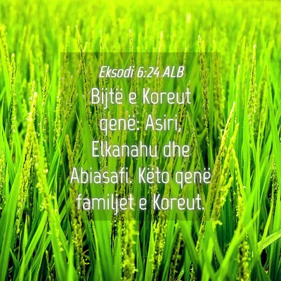 Picture 04 - Eksodi 6:24 ALB - Bijtë e Koreut qenë: Asiri, Elkanahu dhe - Bible Verse Picture