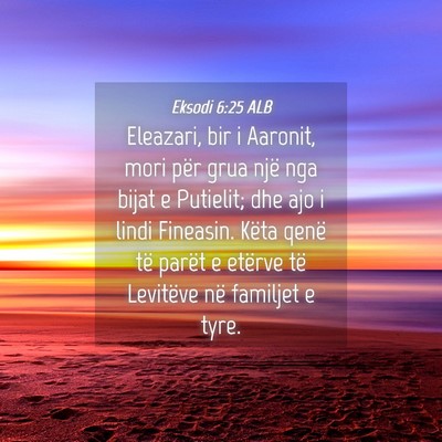 Picture 04 - Eksodi 6:25 ALB - Eleazari, bir i Aaronit, mori për grua një nga - Bible Verse Picture