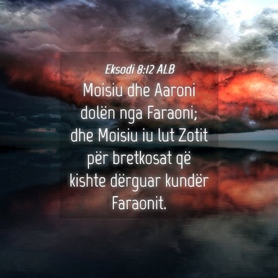 Picture 04 - Eksodi 8:12 ALB - Moisiu dhe Aaroni dolën nga Faraoni; dhe Moisiu - Bible Verse Picture