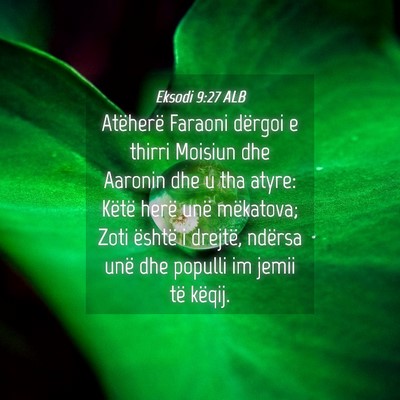 Picture 04 - Eksodi 9:27 ALB - Atëherë Faraoni dërgoi e thirri Moisiun dhe - Bible Verse Picture