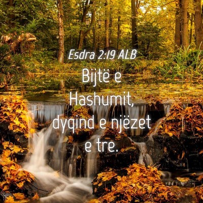 Picture 04 - Esdra 2:19 ALB - Bijtë e Hashumit, dyqind e njëzet e - Bible Verse Picture