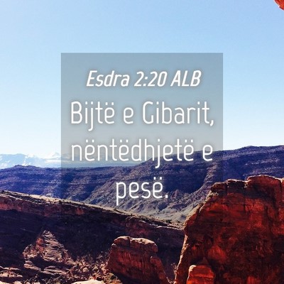 Picture 04 - Esdra 2:20 ALB - Bijtë e Gibarit, nëntëdhjetë e - Bible Verse Picture